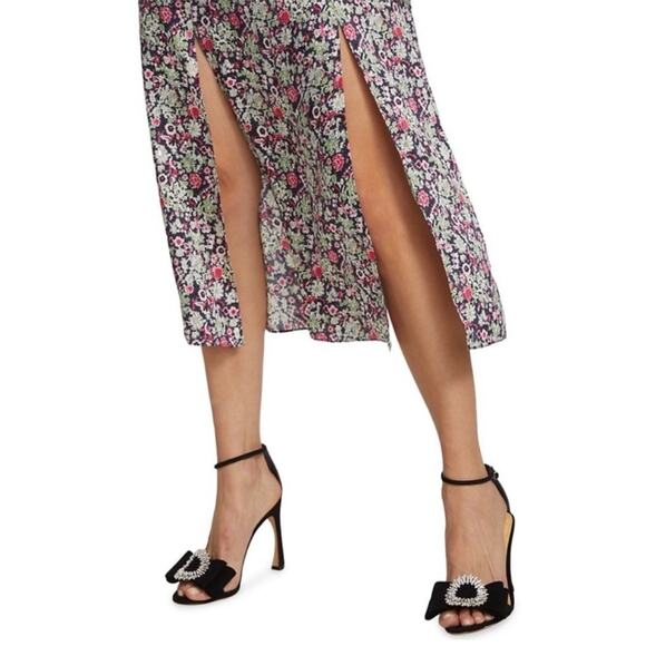 Cinq a Sept Long Sleeve Floral Midi Dress NWT - Picture 7 of 12